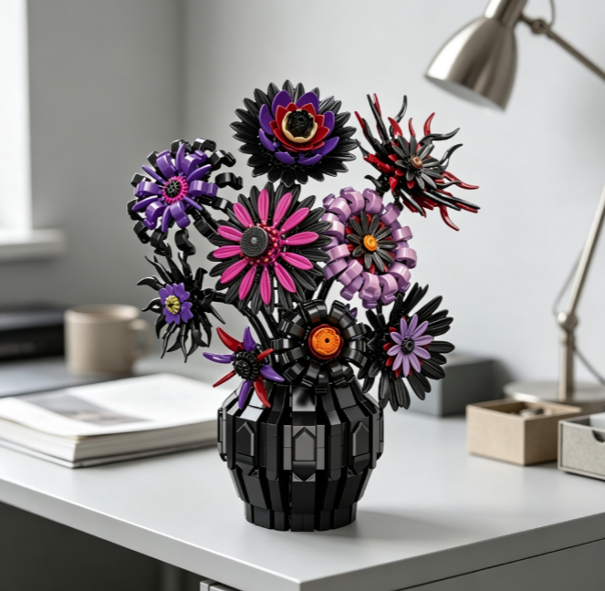 40 Piece Sunflower Building Blocks ABS Plastic Construction Toy Educational Model Home Decor Flower Bouquet 1 24 Scale