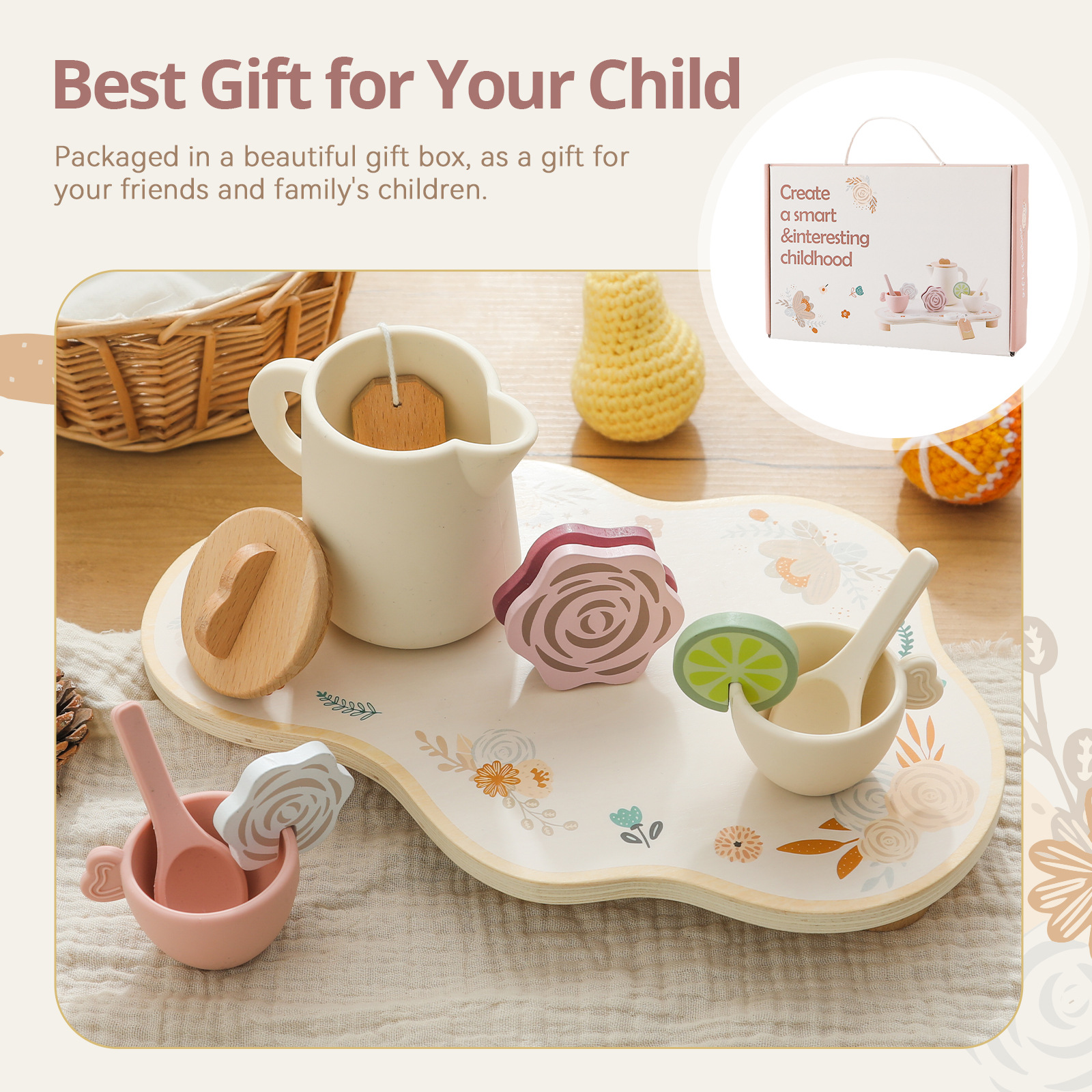 Cross-border Early Education Baby Playing House Interest Cultivation Teapot Home Simulation Kitchen Toy Afternoon Tea Set Model