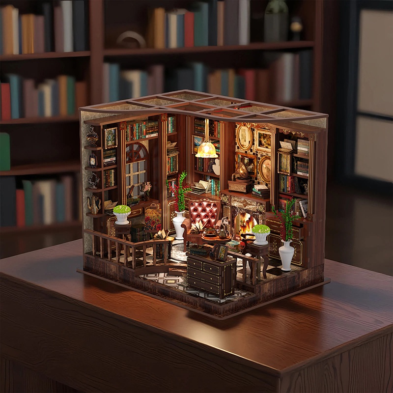 DIY Left Bank Study Cottage 3D Assembly Wooden Building Model