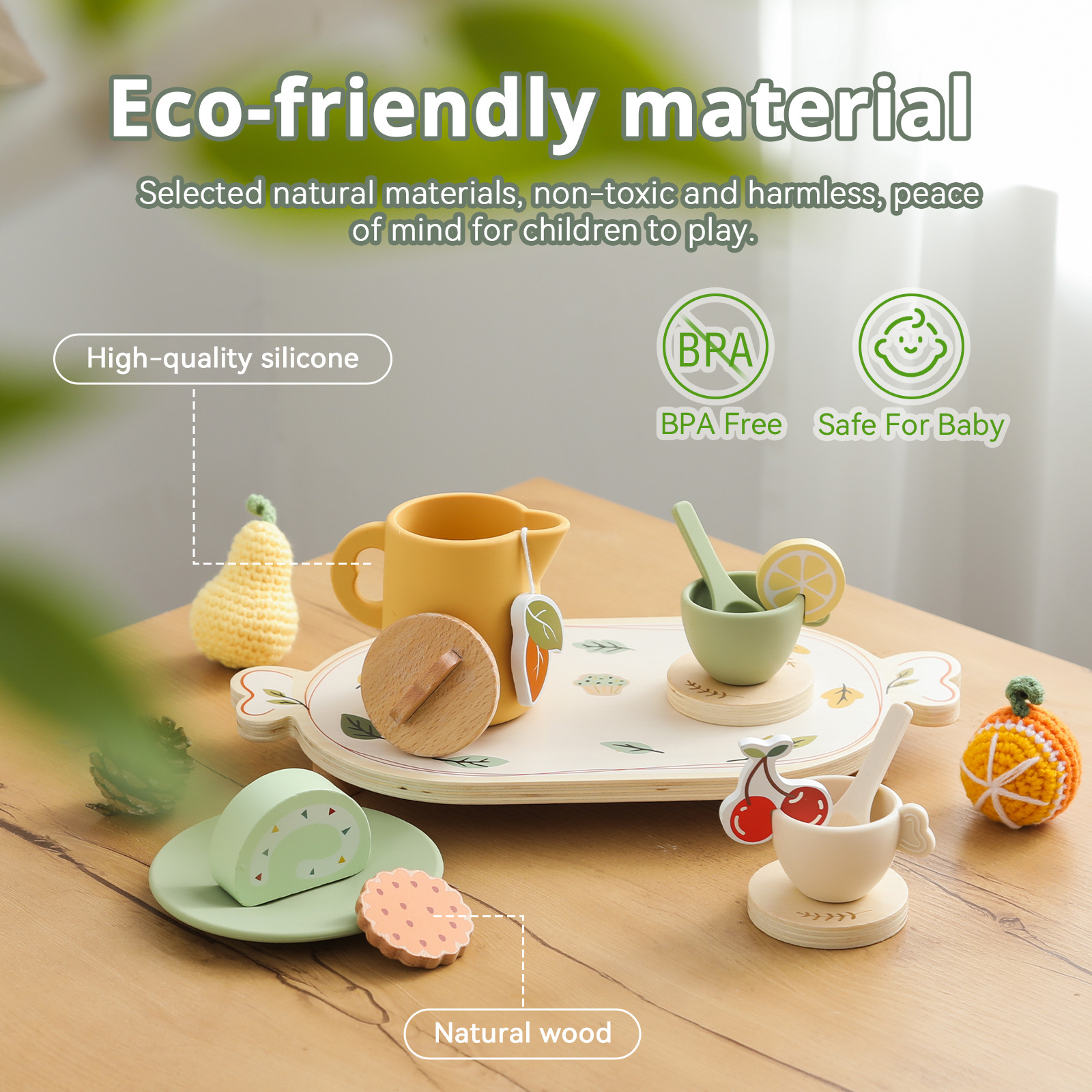Cross-border Early Education Baby Playing House Interest Cultivation Teapot Home Simulation Kitchen Toy Afternoon Tea Set Model