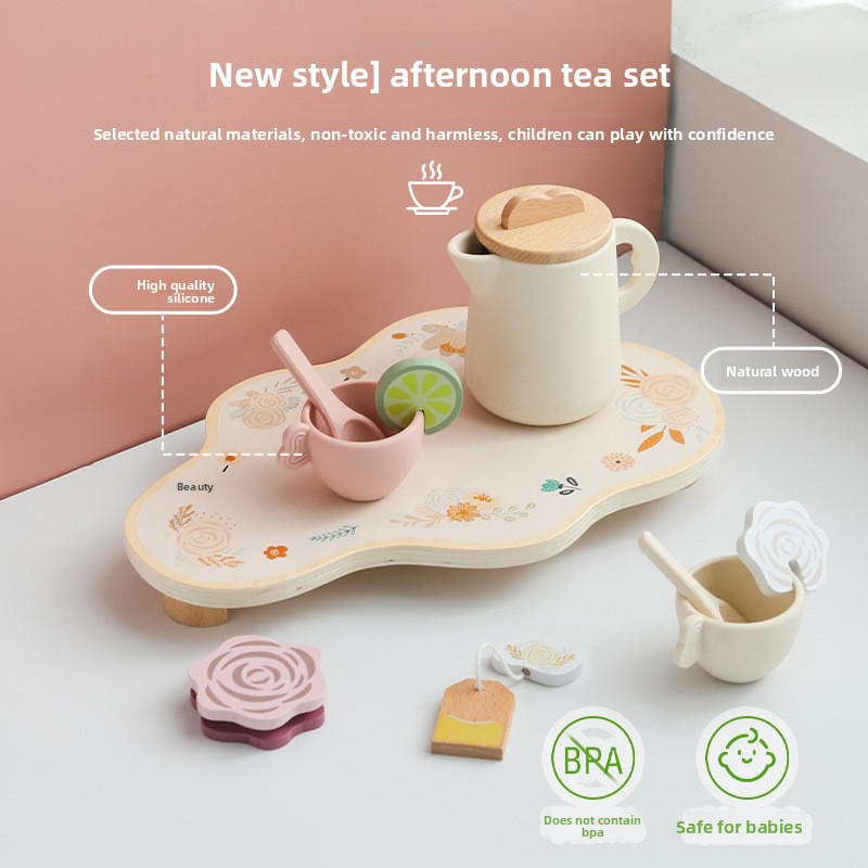 Cross-border Early Education Baby Playing House Interest Cultivation Teapot Home Simulation Kitchen Toy Afternoon Tea Set Model