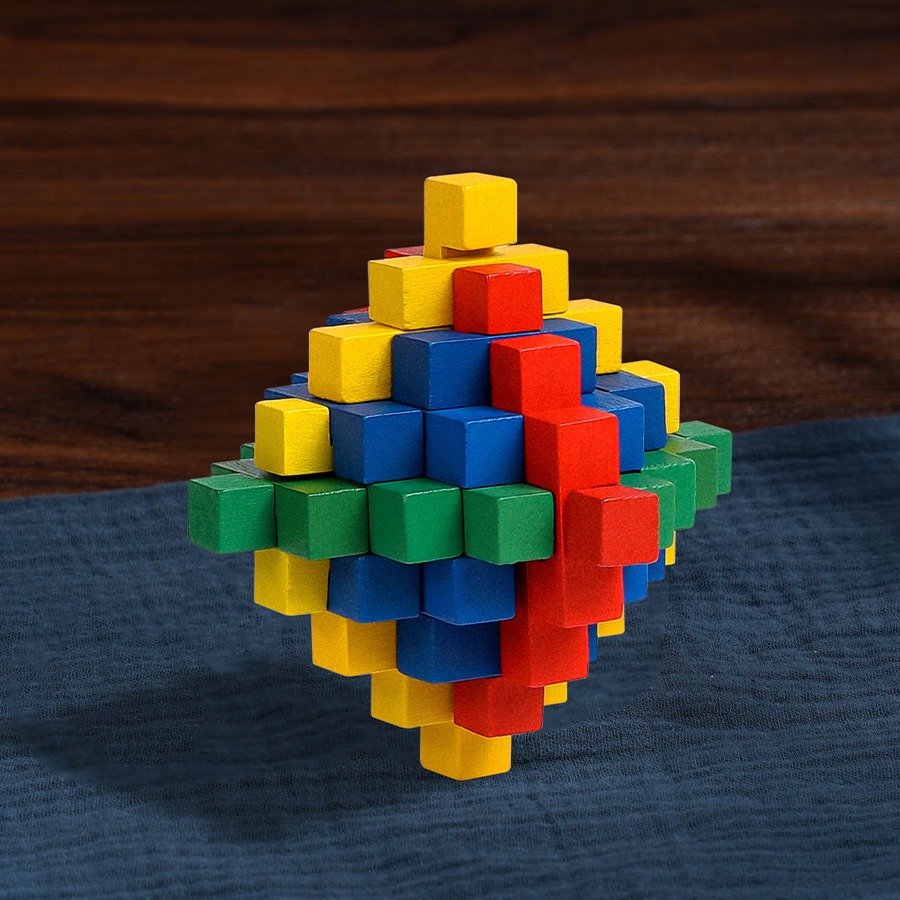 Colored pineapple Kongming lock puzzle