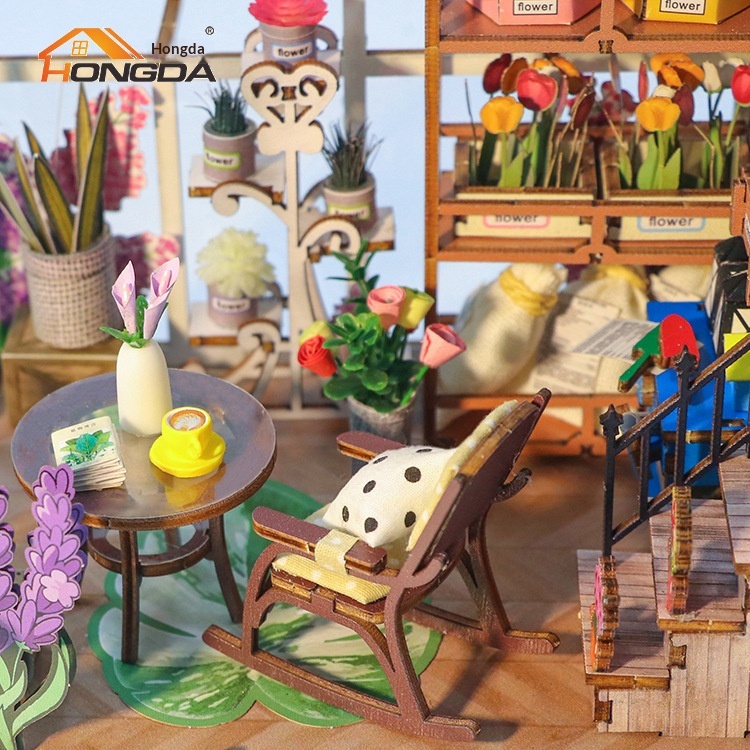 DIY Cottage Garden House 3D Wooden Book Stand Building Model Adult Decompression Toy Gift