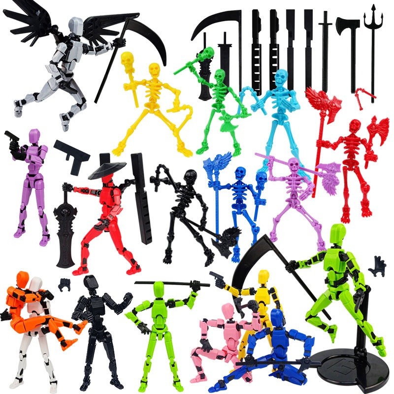 Hot-selling Plastic Multi-joint Movable Lucky Birthday Decoration Trendy Model Toy Assembly Action Figure 3D