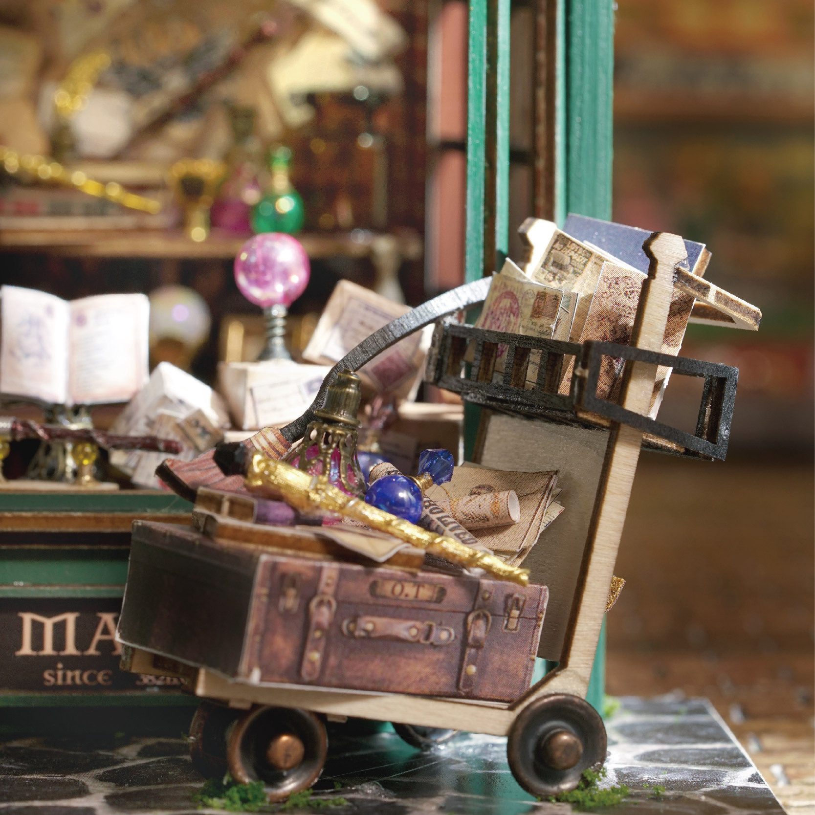 Wooden Miniature House DIY Magic Full House European Retro Handmade Assembled Model Color Box 30x23.5x7.5cm Creative Gift for