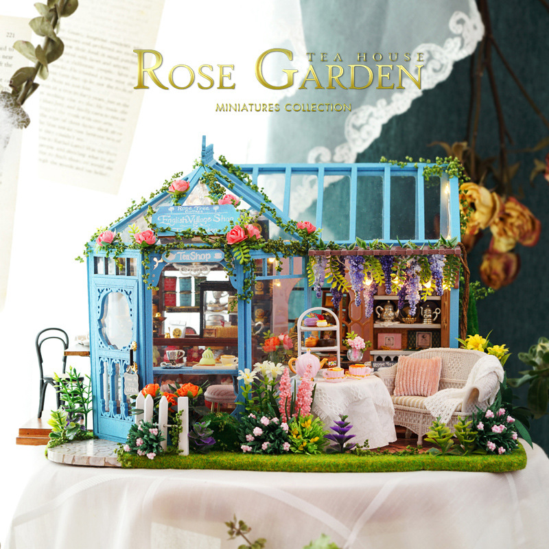 Smart Fun House DIY Toy Cottage Rose Garden Tea House