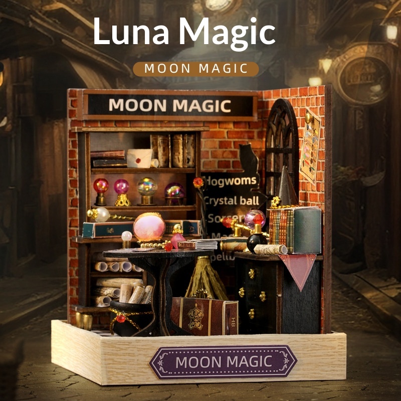 DIY Miniature Wooden House New Model Magic Moon Pavilion Handmade Assembly Model Toy Creative Birthday Gift