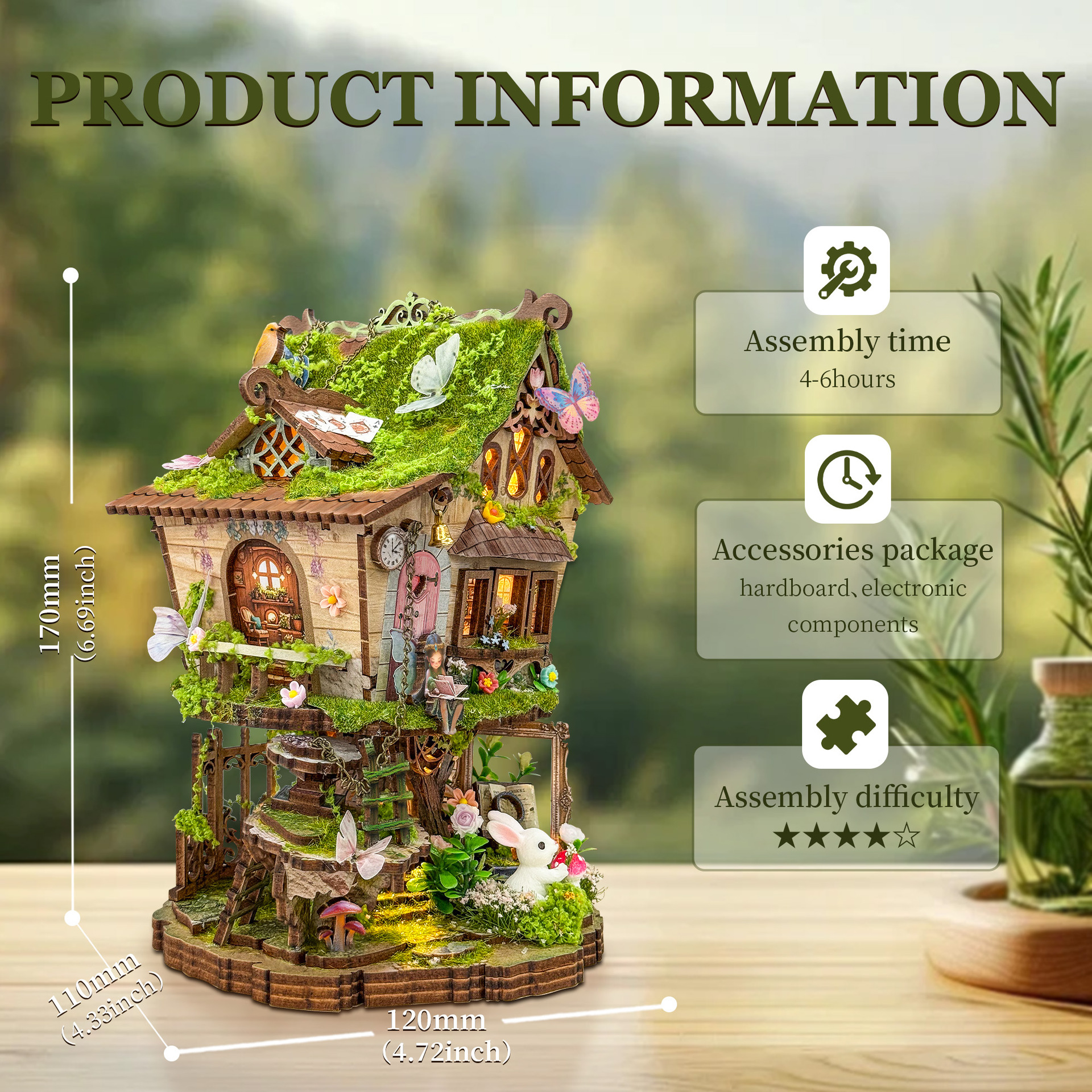 DIY Glass Plastic Small House 3D Puzzle Model Handmade Gift Decoration Ornament Exquisite Stress Relieve Toy for Girls CE