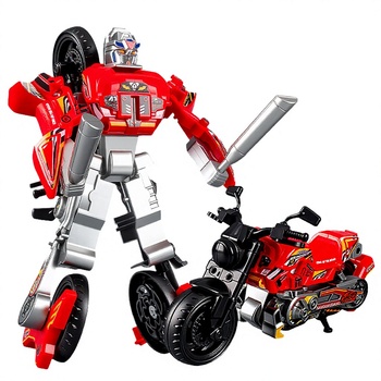 Transformable motorcycle robot toy for kids