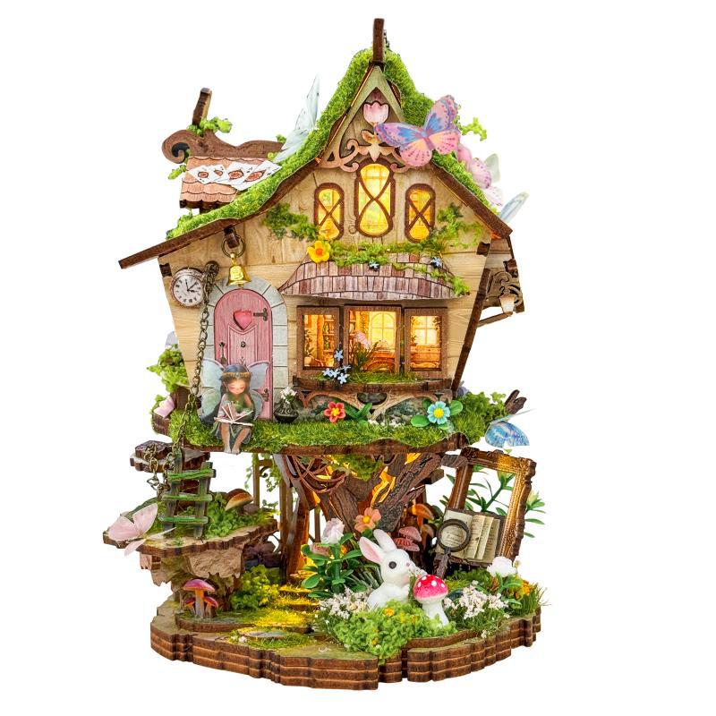 DIY Glass Plastic Small House 3D Puzzle Model Handmade Gift
